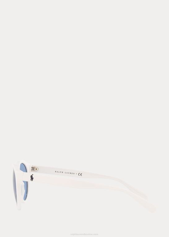 skinnende hvid Mænd Ralph Lauren color shop panto solbriller Z426B2621