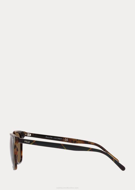 skinnende kjole gordon Mænd Ralph Lauren plaid firkantede solbriller Z426B8758