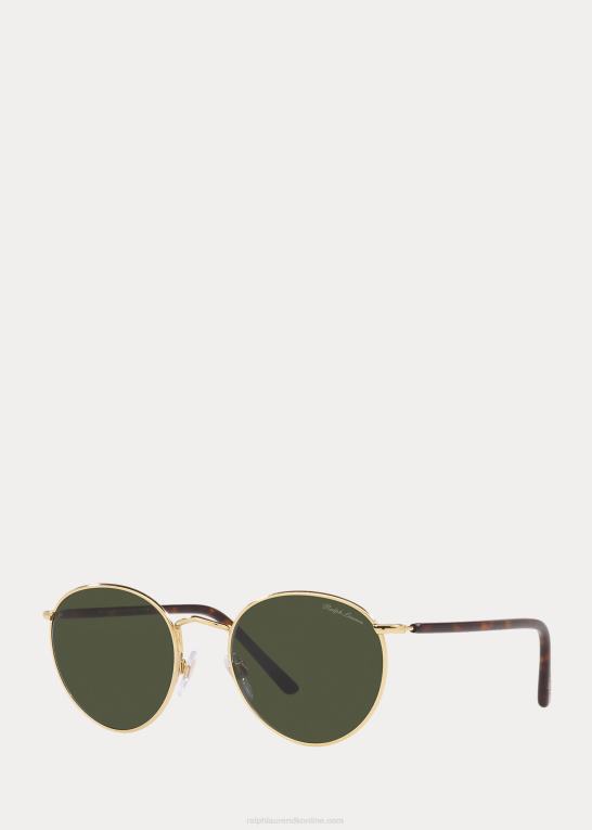 skinnende lyseguld Mænd Ralph Lauren Heritage ascot solbriller Z426B8966