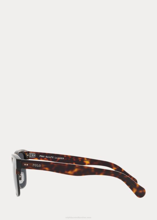 skinnende mørk havana Mænd Ralph Lauren firkantede akademi solbriller Z426B9061