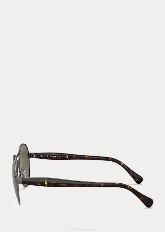 skinnende mørkt gunmetal Mænd Ralph Lauren farve shop pilot solbriller Z426B8772