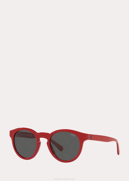 skinnende rød Mænd Ralph Lauren color shop panto solbriller Z426B2619
