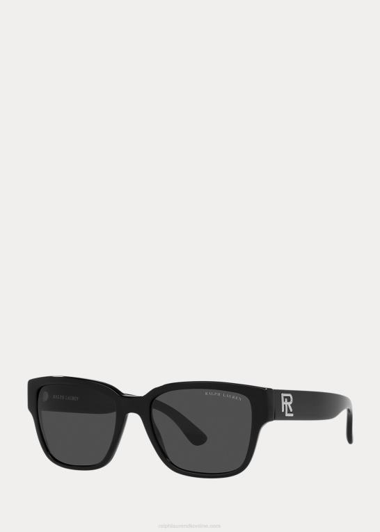 skinnende sort Mænd Ralph Lauren racer rektangulære solbriller Z426B8968