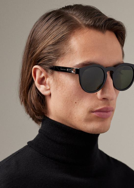 skinnende sort Mænd Ralph Lauren stigbøjlen bedford solbriller Z426B8991