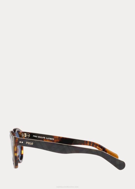skinnende sort ur på h Mænd Ralph Lauren plaid panto solbriller Z426B8755