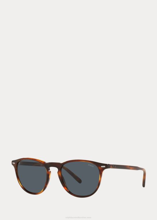 skinnende stribet havana Mænd Ralph Lauren panto solbriller Z426B2589