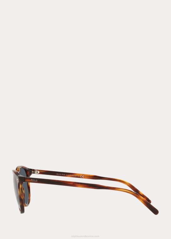 skinnende stribet havana Mænd Ralph Lauren panto solbriller Z426B2589