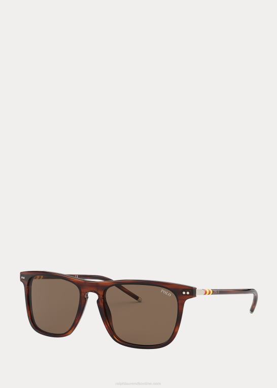 skinnende stribet havana Mænd Ralph Lauren stribede kollegiale solbriller Z426B2777