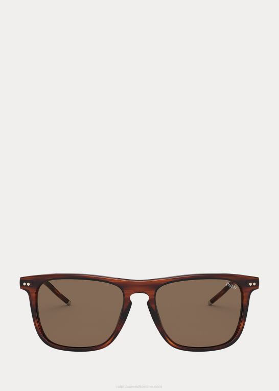 skinnende stribet havana Mænd Ralph Lauren stribede kollegiale solbriller Z426B2777