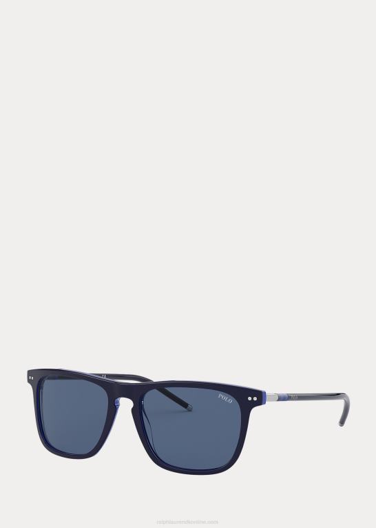 skinnende top marineblå på royal Mænd Ralph Lauren stribede kollegiale solbriller Z426B2778