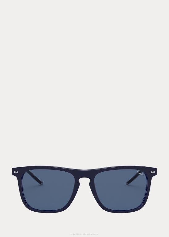 skinnende top marineblå på royal Mænd Ralph Lauren stribede kollegiale solbriller Z426B2778