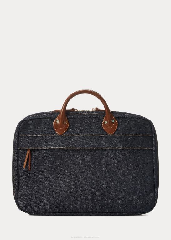 indigo Mænd Ralph Lauren denim dokumentmappe i læder Z426B8859