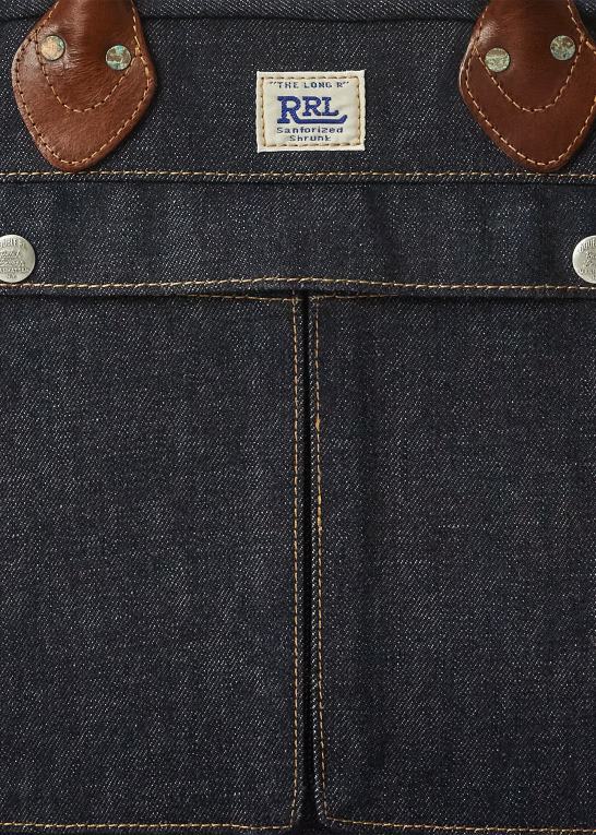 indigo Mænd Ralph Lauren denim dokumentmappe i læder Z426B8859