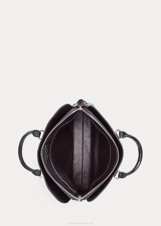 sort Mænd Ralph Lauren krokodille voyager dokumentmappe Z426B9016