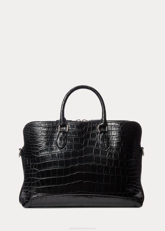 sort Mænd Ralph Lauren krokodille voyager dokumentmappe Z426B9016