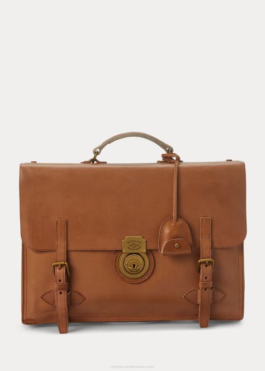 tan Mænd Ralph Lauren arve læder dokumentmappe Z426B2215