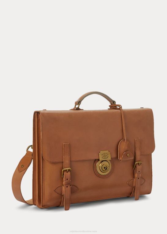 tan Mænd Ralph Lauren arve læder dokumentmappe Z426B2215