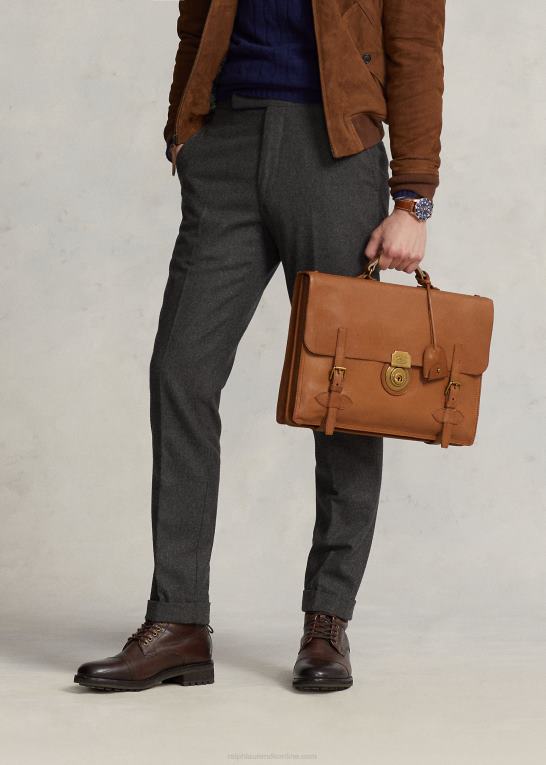 tan Mænd Ralph Lauren arve læder dokumentmappe Z426B2215