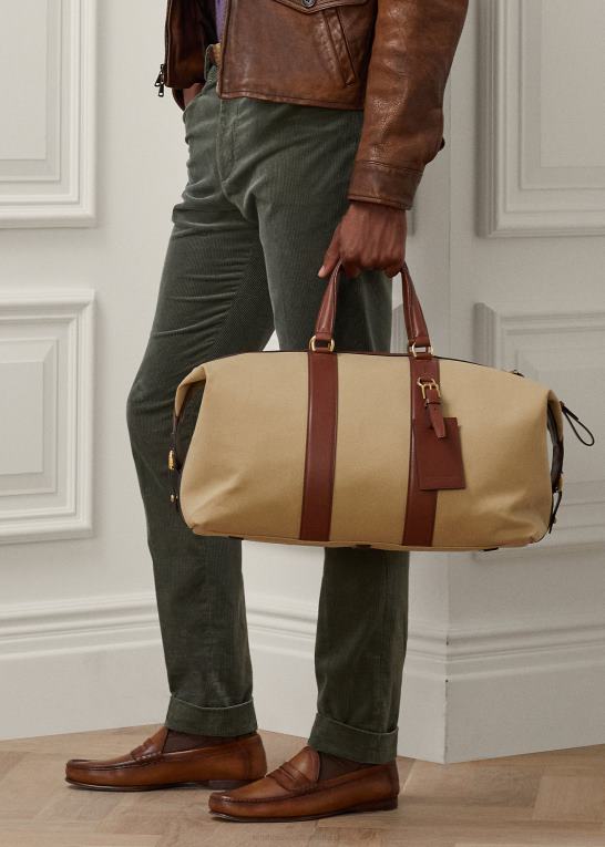 Mænd Ralph Lauren welington kalveskinds-trim canvas duffel Z426B8962