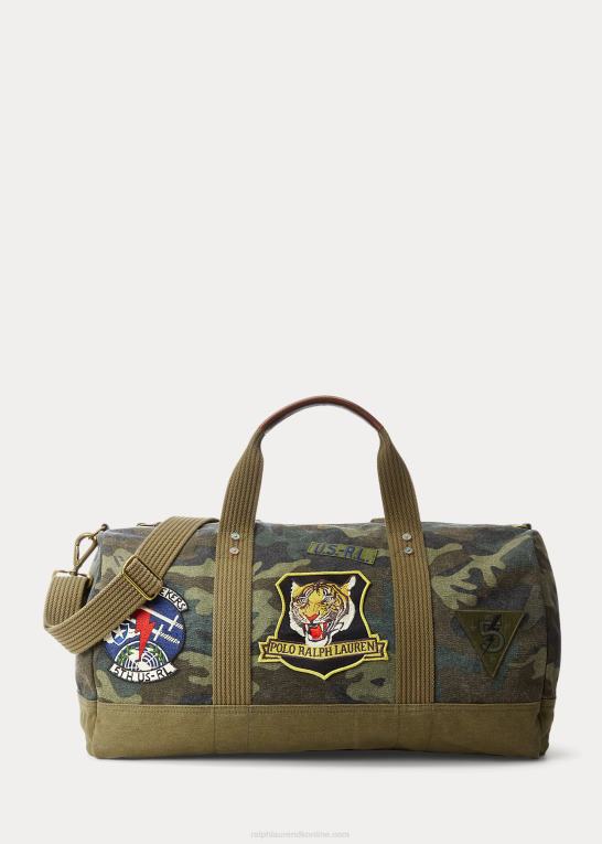 camo Mænd Ralph Lauren tiger-patch lærred duffel Z426B8766
