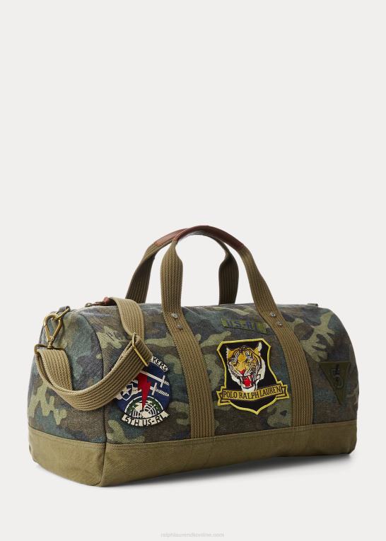 camo Mænd Ralph Lauren tiger-patch lærred duffel Z426B8766