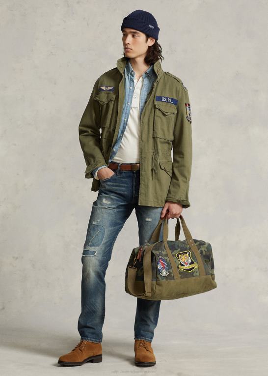 camo Mænd Ralph Lauren tiger-patch lærred duffel Z426B8766