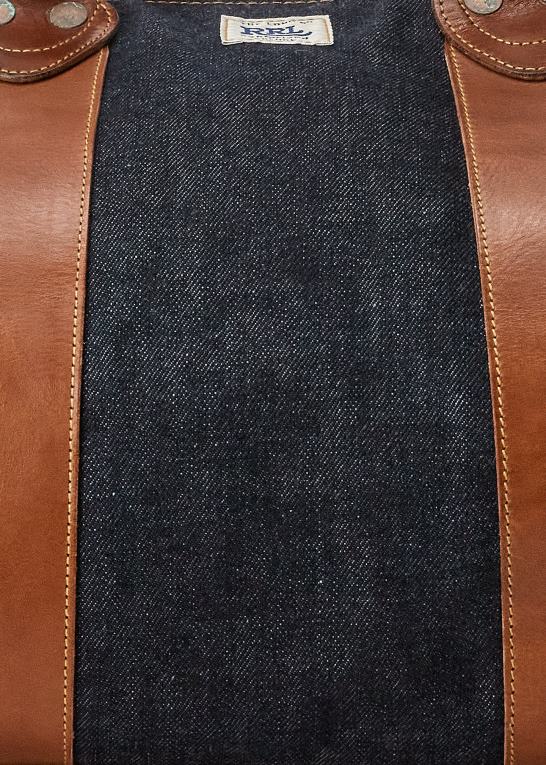 indigo Mænd Ralph Lauren denim duffel med læderbeklædning Z426B8847