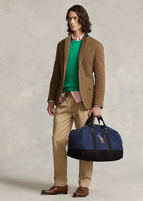 marineblå/sort Mænd Ralph Lauren kanvas stor pony taske Z426B2753