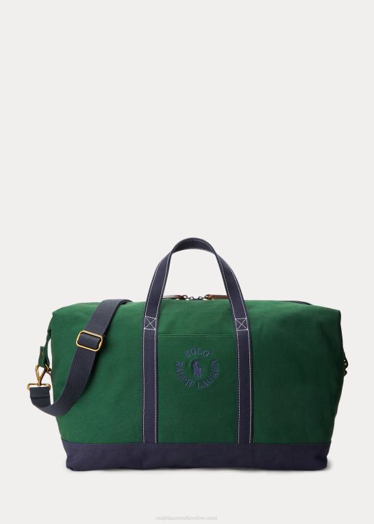 newport flåde/ny skov Mænd Ralph Lauren logo-broderet kanvas duffel Z426B2480
