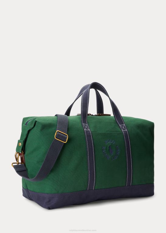 newport flåde/ny skov Mænd Ralph Lauren logo-broderet kanvas duffel Z426B2480