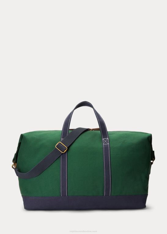 newport flåde/ny skov Mænd Ralph Lauren logo-broderet kanvas duffel Z426B2480