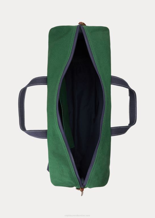 newport flåde/ny skov Mænd Ralph Lauren logo-broderet kanvas duffel Z426B2480