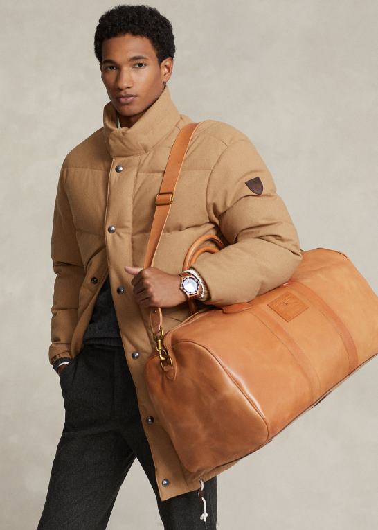 tan Mænd Ralph Lauren Heritage læder duffel Z426B2381