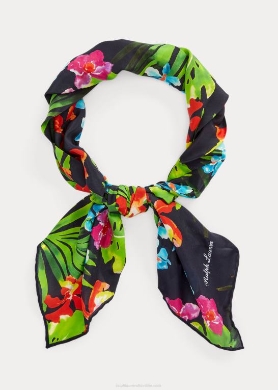 flåde Mænd Ralph Lauren blomstret silke halstørklæde Z426B8939