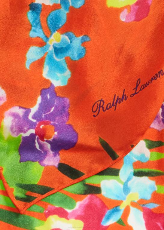 orange Mænd Ralph Lauren blomstret silke halstørklæde Z426B8940