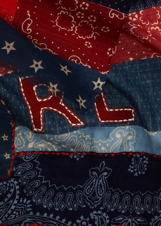 blå/rød/creme Mænd Ralph Lauren patchwork tørklæde i bomuld Z426B2459