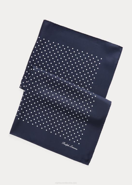 flåde Mænd Ralph Lauren polkaprikket silketørklæde Z426B9019