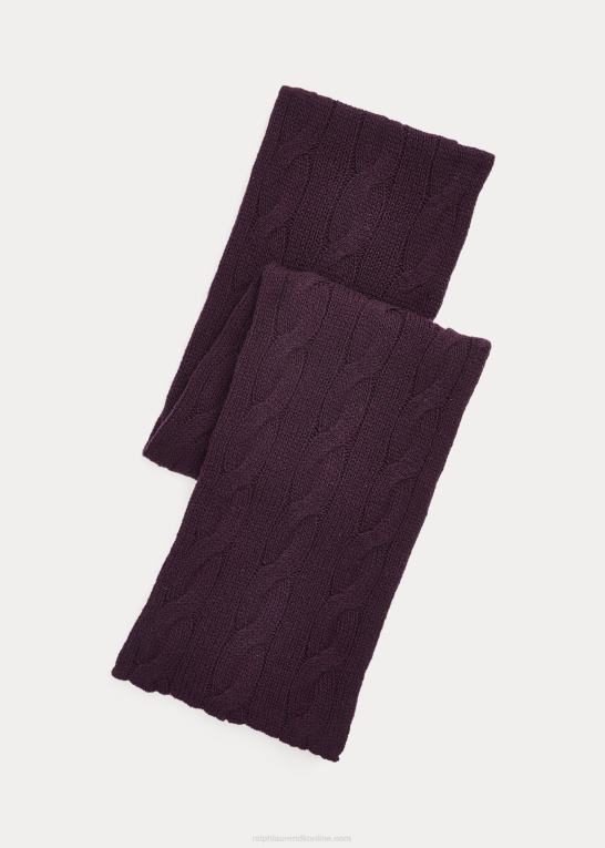 herregård lilla Mænd Ralph Lauren kabelstrikket kashmir tørklæde Z426B2793