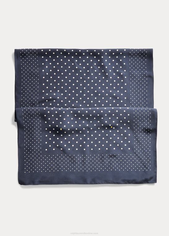 marineblå/creme Mænd Ralph Lauren polkaprikket tørklæde Z426B8906