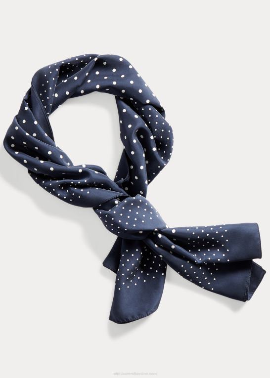 marineblå/creme Mænd Ralph Lauren polkaprikket tørklæde Z426B8906
