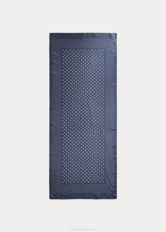 marineblå/creme Mænd Ralph Lauren polkaprikket tørklæde Z426B8906
