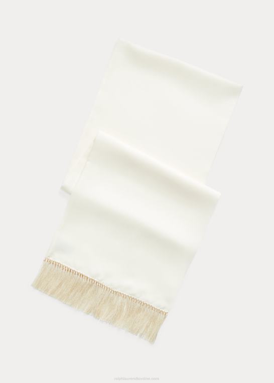 pergament creme Mænd Ralph Lauren frynser silke twill tørklæde Z426B9022
