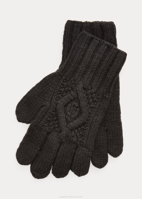 sort Mænd Ralph Lauren håndstrikkede kashmirhandsker Z426B8996