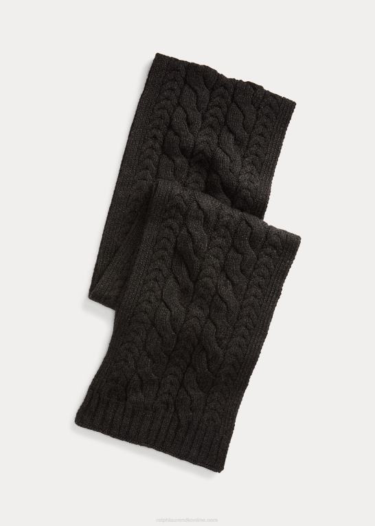 trækul Mænd Ralph Lauren kabelstrikket kashmir tørklæde Z426B9005