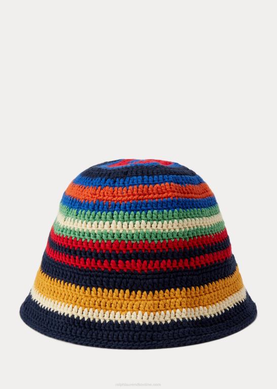 Mænd Ralph Lauren stribet hæklet hue Z426B2466