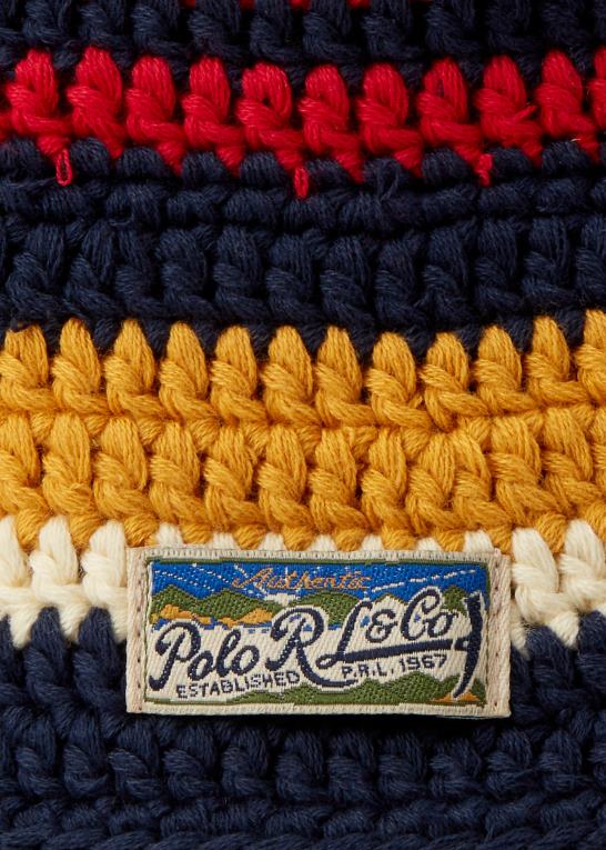 Mænd Ralph Lauren stribet hæklet hue Z426B2466