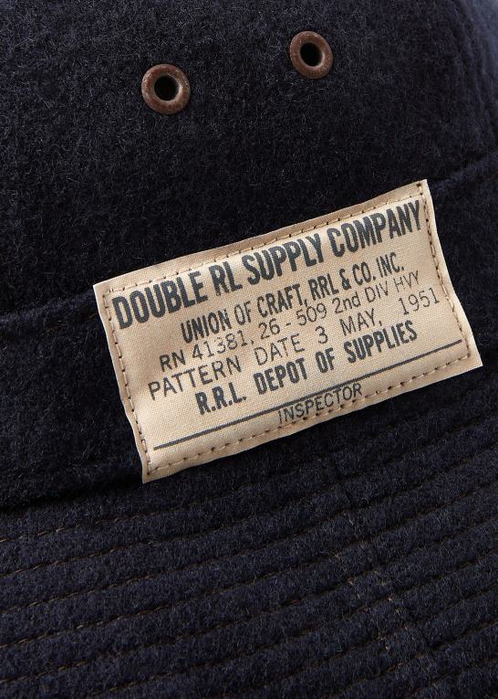flåde Mænd Ralph Lauren bøttehat af uldblanding af filt Z426B8857