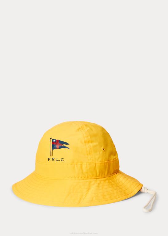glattere gul Mænd Ralph Lauren nautisk-flag bøttehat i bomuldsblanding Z426B2461