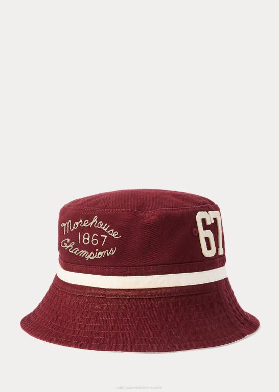 guide creme/rig rubin Mænd Ralph Lauren morehouse-kollektionen bøttehat Z426B2632