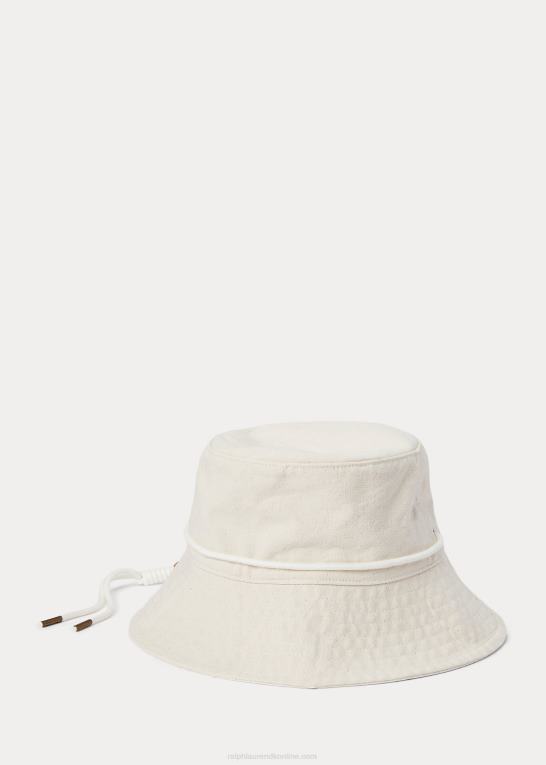 hvid denim vask Mænd Ralph Lauren bøttehat i bomuldslærred Z426B2454